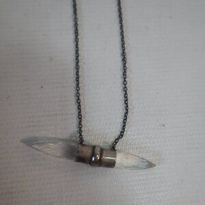 NWOT Womens Chan Luu Clear Quartz Silver 825 (ITEM- 6) Bullet Pendant Necklace